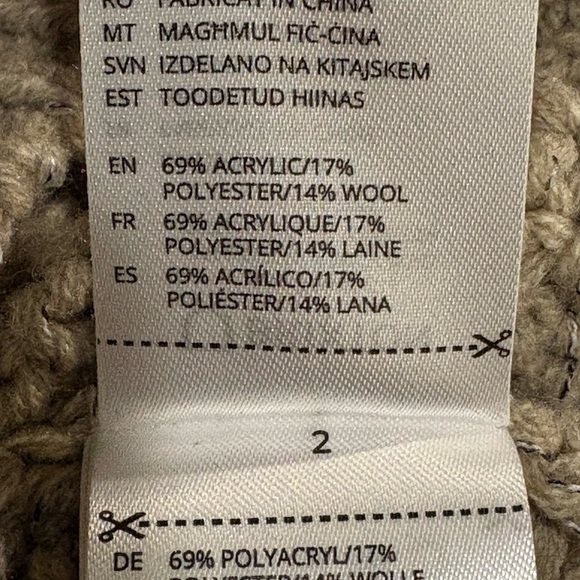 Brixton Lafayette Women's Oversized Wool Blend V-Neck Knit Sweater Vest - Beige - Picture 8 of 8